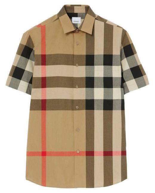 Burberry Green Check Cotton Shirt for men