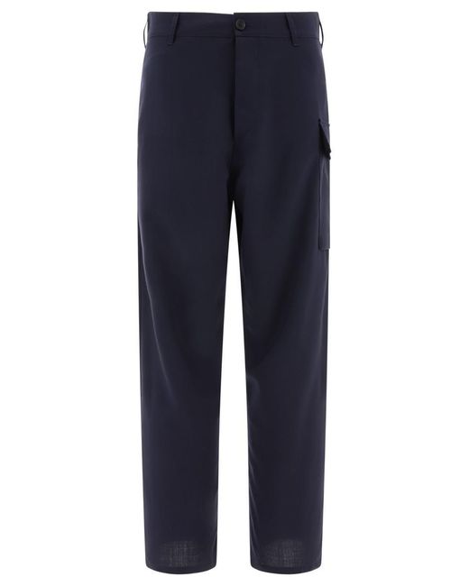 Marni Blue Tropical Wool Trousers for men