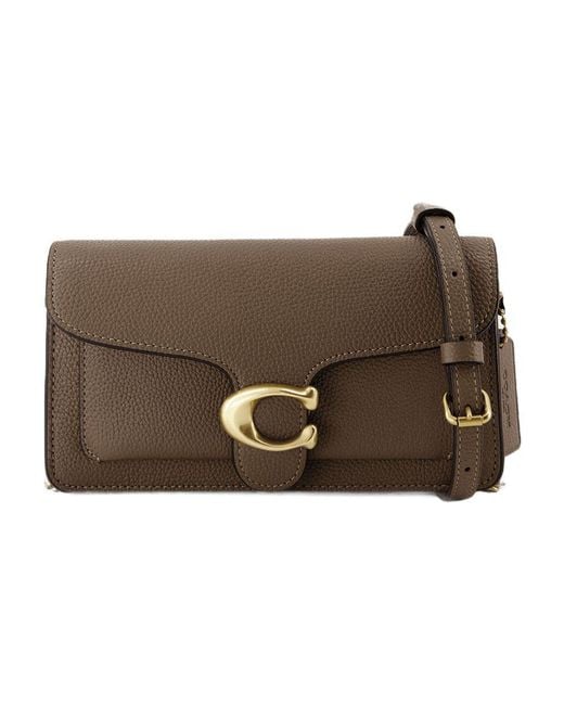 COACH Brown Tabby Chain Clutch