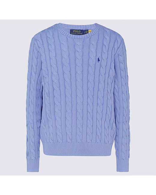 Polo Ralph Lauren Light Blue Cotton Knitwear for Men | Lyst