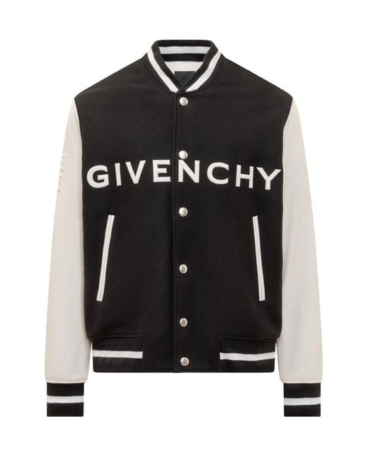Givenchy Black Bomber Jacket With Logo for men