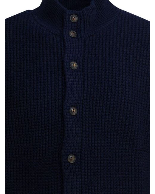 Polo Ralph Lauren Blue Mock Neck Cardigan for men