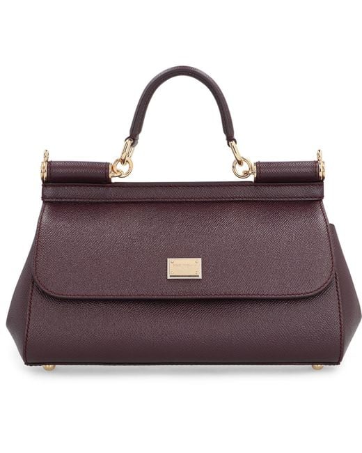 Dolce & Gabbana Purple Sicily Medium Leather Handbag