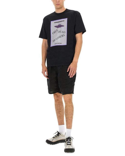 Undercover Black Graphic Print T-Shirt With Ufo Design for men