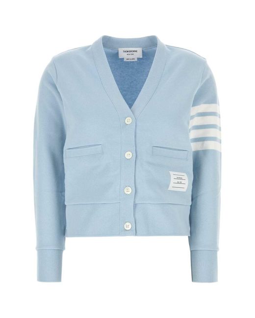 Thom Browne Blue Pastel Light Cotton Cardigan