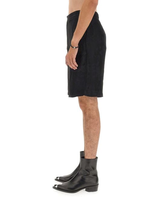 Alexander McQueen Black Viscose Bermuda Shorts for men