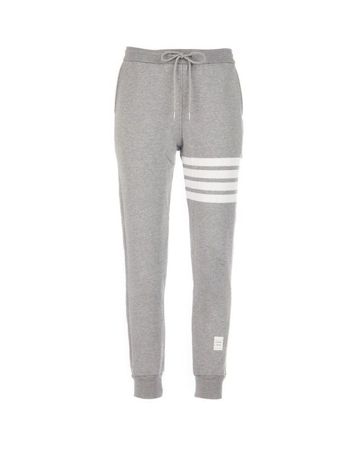 Thom Browne Gray Light Cotton 4Bar Track Pants