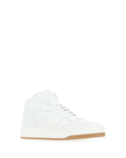 Saint Laurent White Leather Sl/80 Sneakers for men