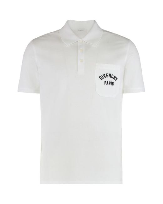 Givenchy White Cotton Polo With Logo for men
