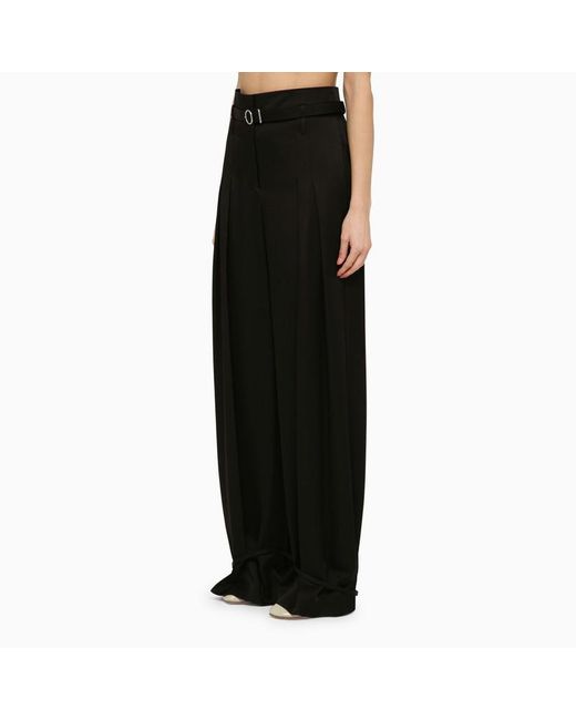 Jil Sander Black Tailored Trousers With Belt