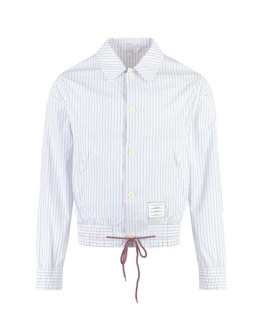 Thom Browne White Techno Fabric Jacket for men
