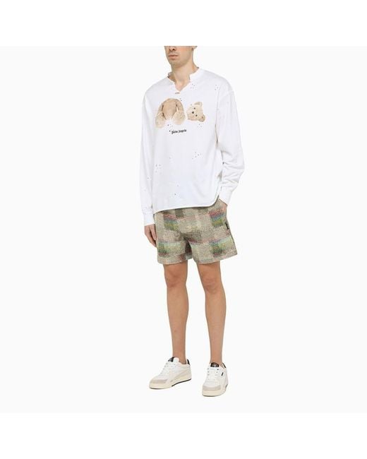 Palm Angels Natural Multicoloured Cotton Bermuda Shorts for men