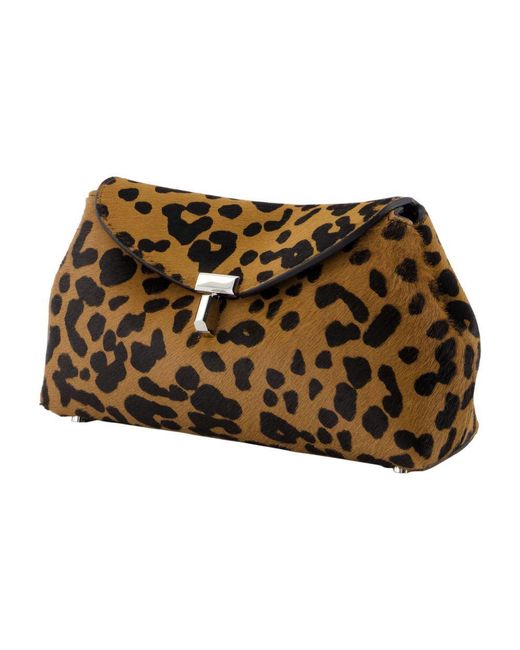 Totême  Brown Mini T-lock Naplack Pouch
