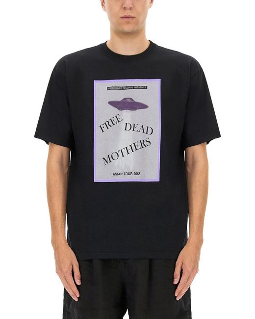 Undercover Black Graphic Print T-Shirt With Ufo Design for men