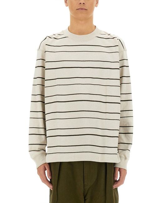 Margaret Howell Gray Striped T-shirt for men