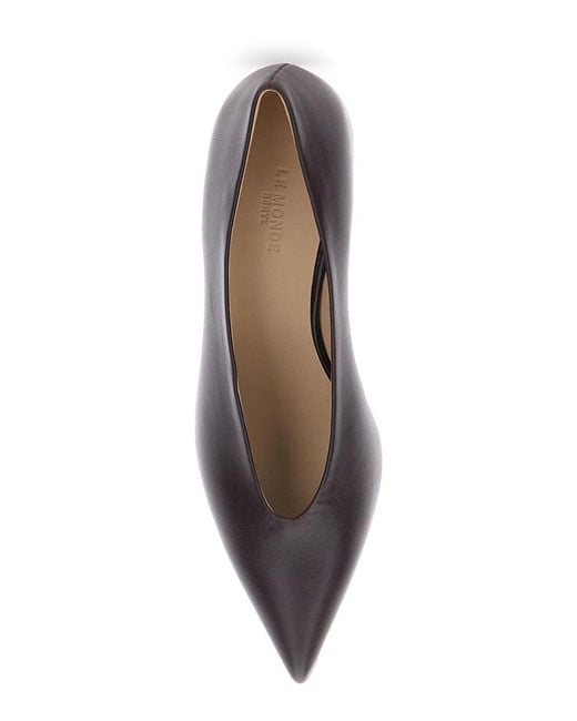 Le Monde Beryl Brown Pumps With Pointed Toe And Low Heel