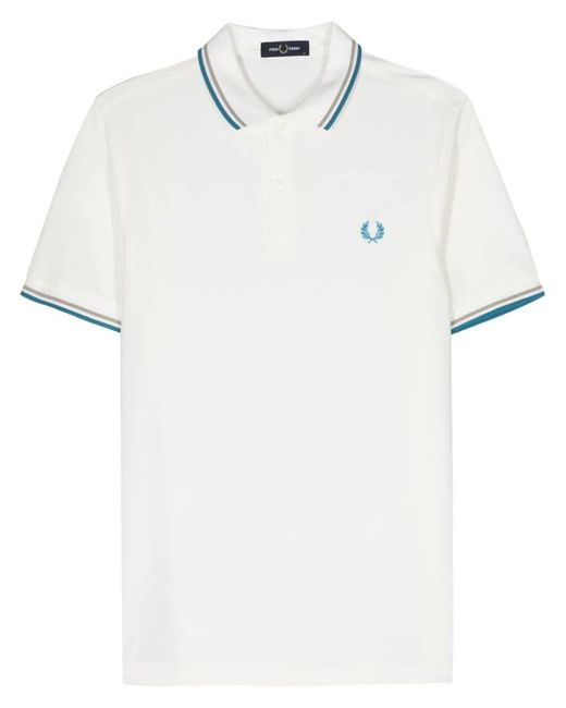 Fred Perry White Fp Twin Tipped Shirt for men