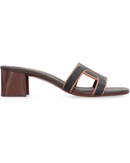 Tod's Brown Leather Mules