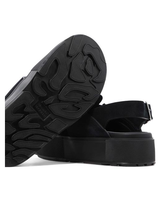 Alexander McQueen Black Sandali "Mount Slick" for men