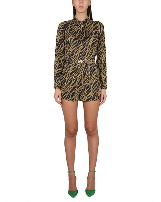 Michael Kors Green Chain Print Jumpsuit