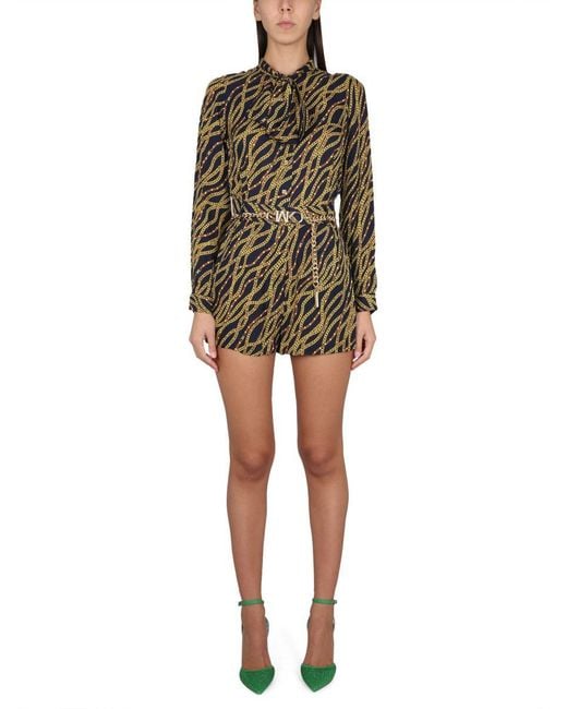 MICHAEL Michael Kors Green Chain Print Jumpsuit