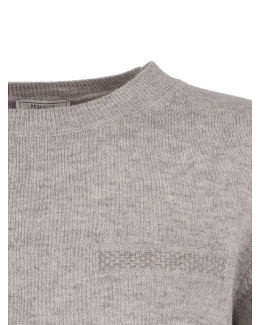 Peserico Gray Soft Knitted Sweater With Crew Neckline