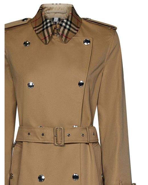 Burberry Natural Montrose Belted Cotton Trench Coat