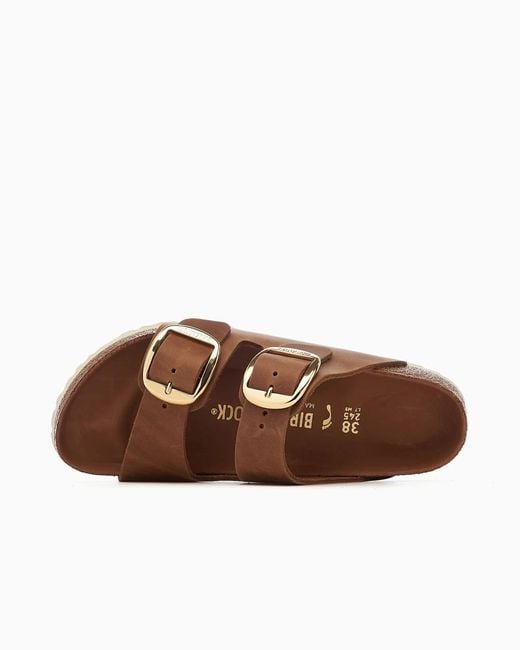 Birkenstock Brown Arizona Big Buckle Cognac, Oiled Leather Shoes