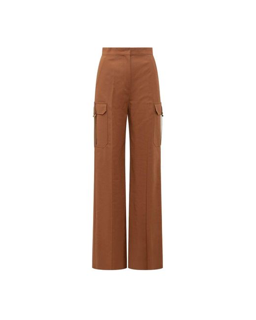 Max Mara Brown Cargo Suit Pants