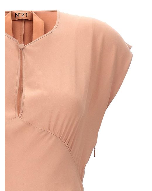 N°21 Pink Crepe Midi Dress Dresses