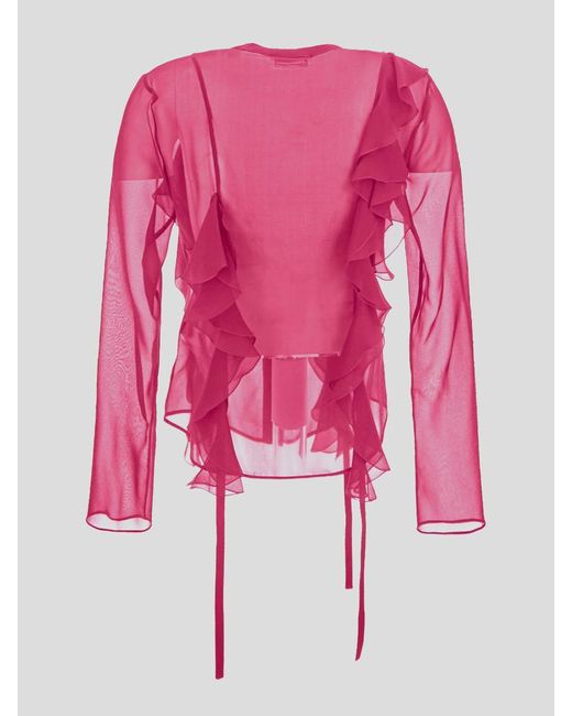 Blumarine Pink Ruffled Shirt