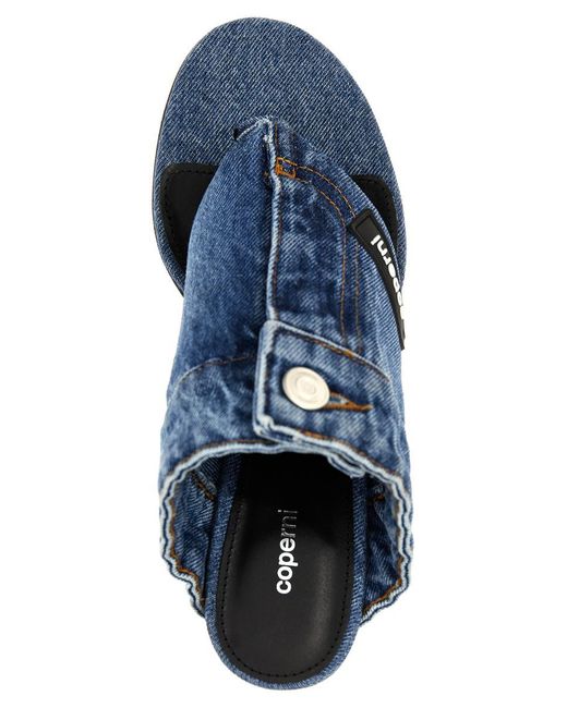 Coperni Blue 'Denim Open Thong' Sandals