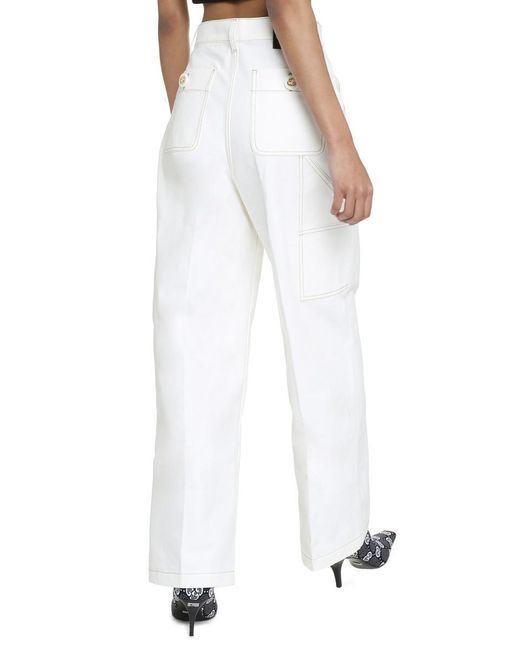Gucci White High-rise Cotton Trousers