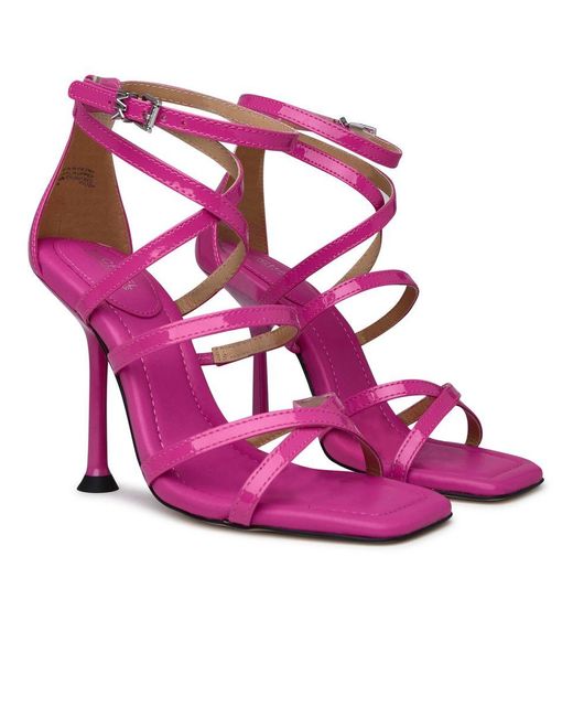 Michael Kors Pink Fuchsia Leather Imani Sandals