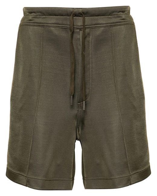 Tom Ford Green Sports Shorts With Stitching Detail for men