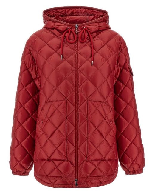 Moncler Red Diamond Quilting Down Jacket