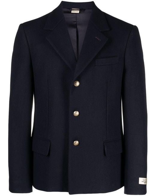 Gucci Blue Wool Single-breasted Jacket for men