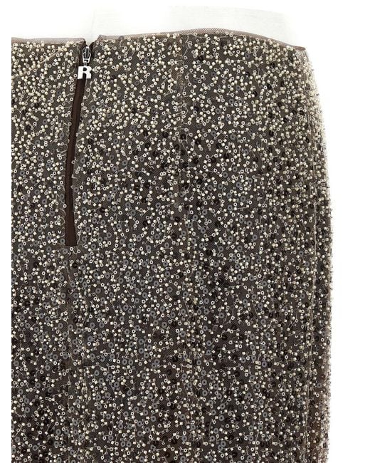 ROTATE BIRGER CHRISTENSEN Gray 'Beaded Maxi' Skirt