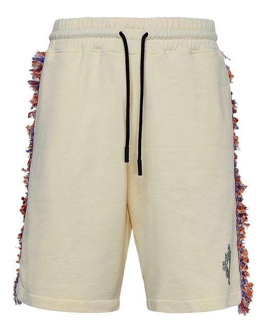 Marcelo Burlon Natural County Of Milan Cream Cotton Bermuda Shorts for men