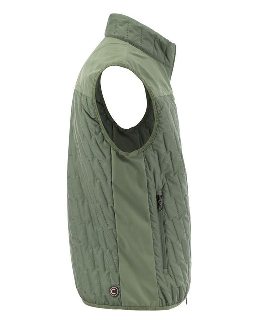 Colmar Green Quilted Waistcoat With Softshell Inserts for men