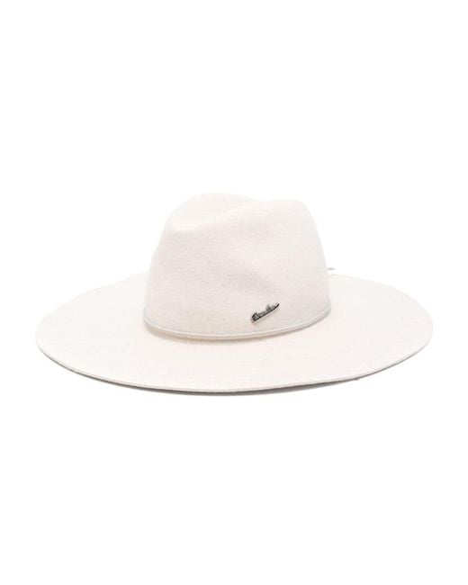 Borsalino White Alessandria Fur Felt Fedora Hat for men