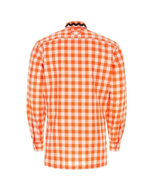 Prada Orange Camicia for men