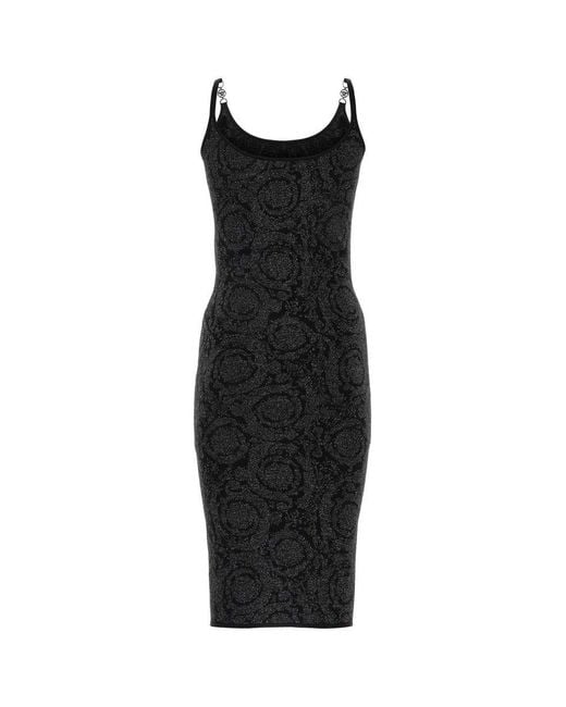 Versace Black Stretch Viscose Blend Dress