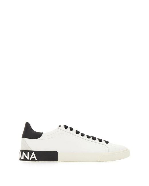 Dolce & Gabbana White Portofino Vintage Sneakers for men