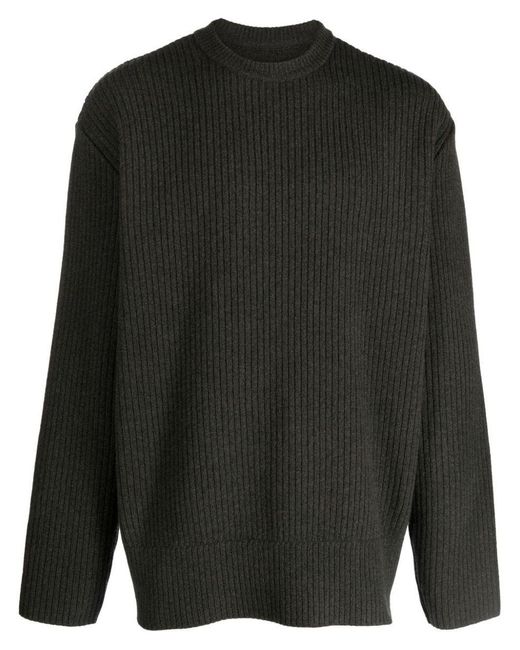 Givenchy Black Oversize Ribbed Sweater In Military for men