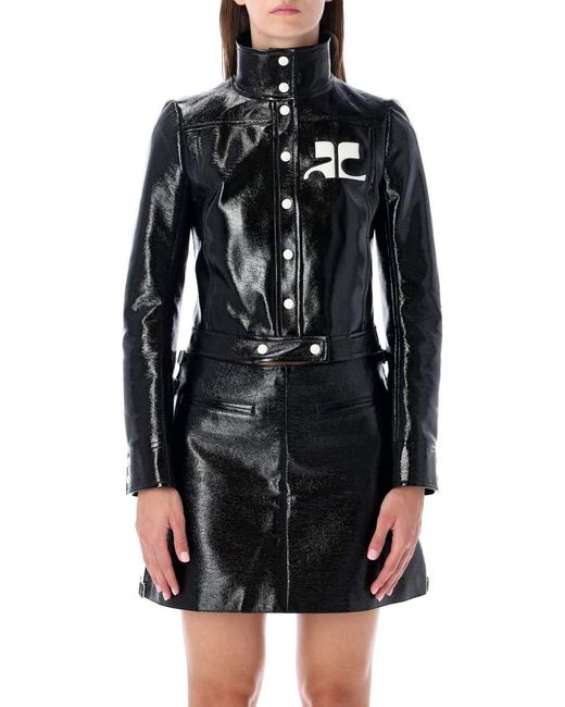 Courreges Black Vinyl Reedition Jacket