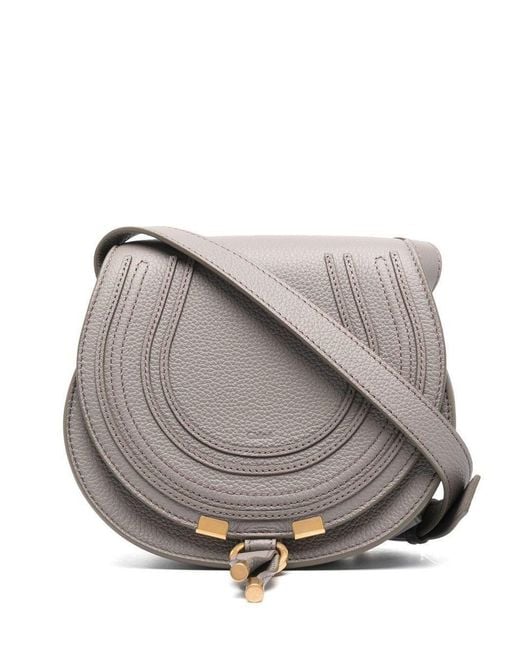 Chloé Gray Small Marcie Saddle Bag