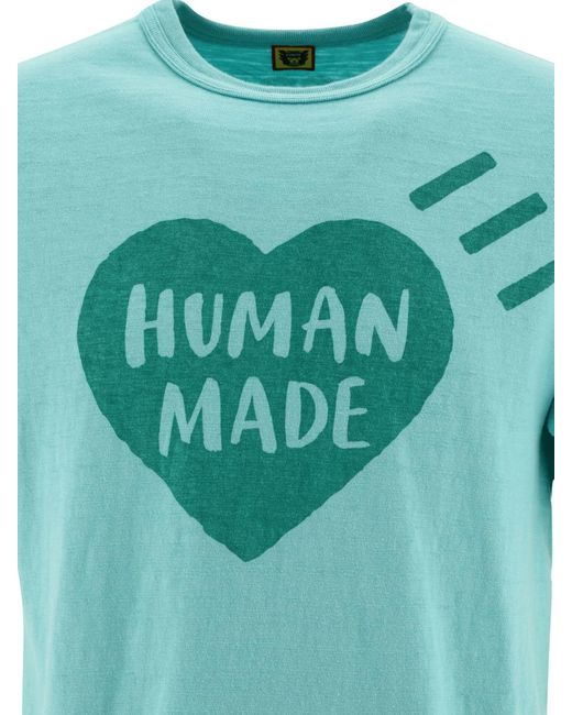 Human Made Green T-shirt With Printed Logo for men