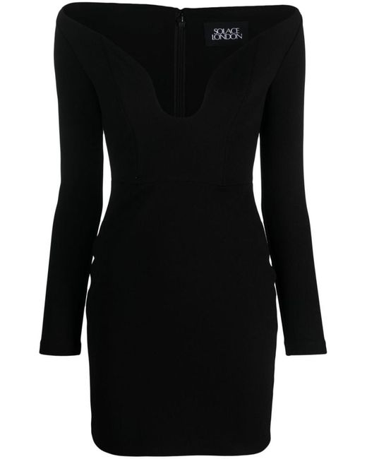 Solace London Black Uma Mini Dress
