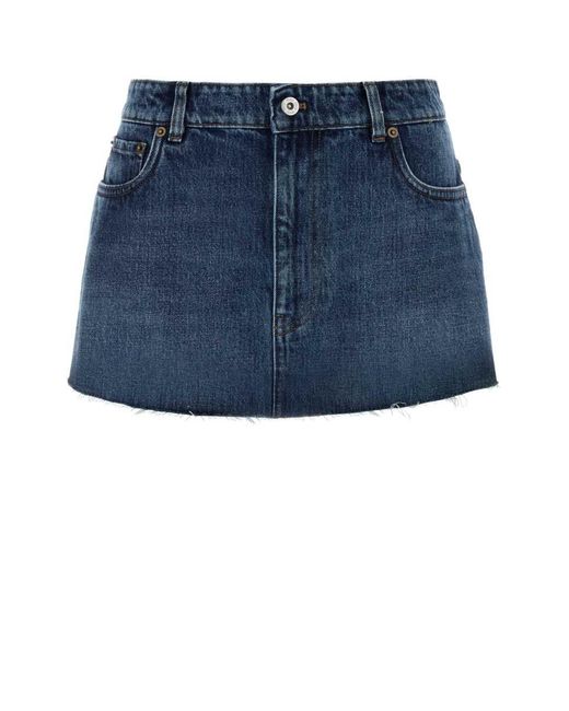 Miu Miu Blue Denim Mini Skirt